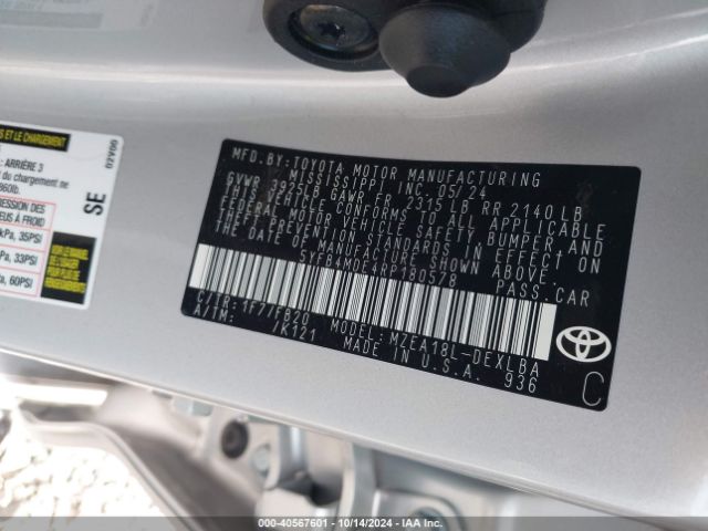 Photo 8 VIN: 5YFB4MDE4RP180578 - TOYOTA COROLLA 