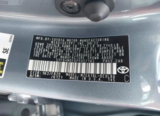 Photo 8 VIN: 5YFB4MDE6PP057183 - TOYOTA COROLLA 