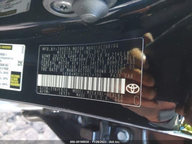 Photo 8 VIN: 5YFB4MDE6PP074100 - TOYOTA COROLLA 