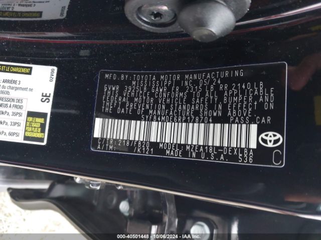 Photo 8 VIN: 5YFB4MDE6RP178704 - TOYOTA COROLLA 