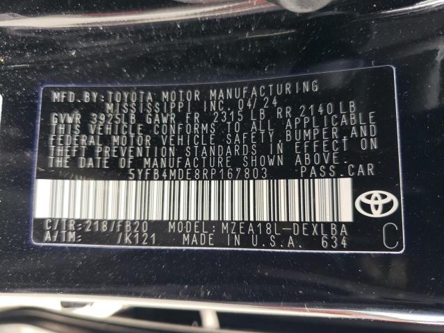 Photo 11 VIN: 5YFB4MDE8RP167803 - TOYOTA COROLLA LE 