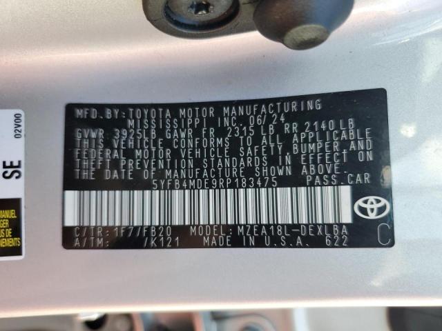 Photo 12 VIN: 5YFB4MDE9RP183475 - TOYOTA COROLLA LE 