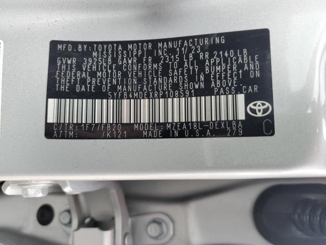 Photo 12 VIN: 5YFB4MDEXRP108591 - TOYOTA COROLLA LE 