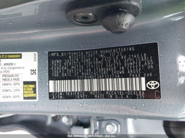 Photo 8 VIN: 5YFB4MDEXRP122748 - TOYOTA COROLLA 