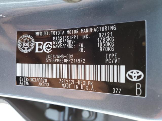 Photo 12 VIN: 5YFBPMBE0MP214972 - TOYOTA COROLLA LE 