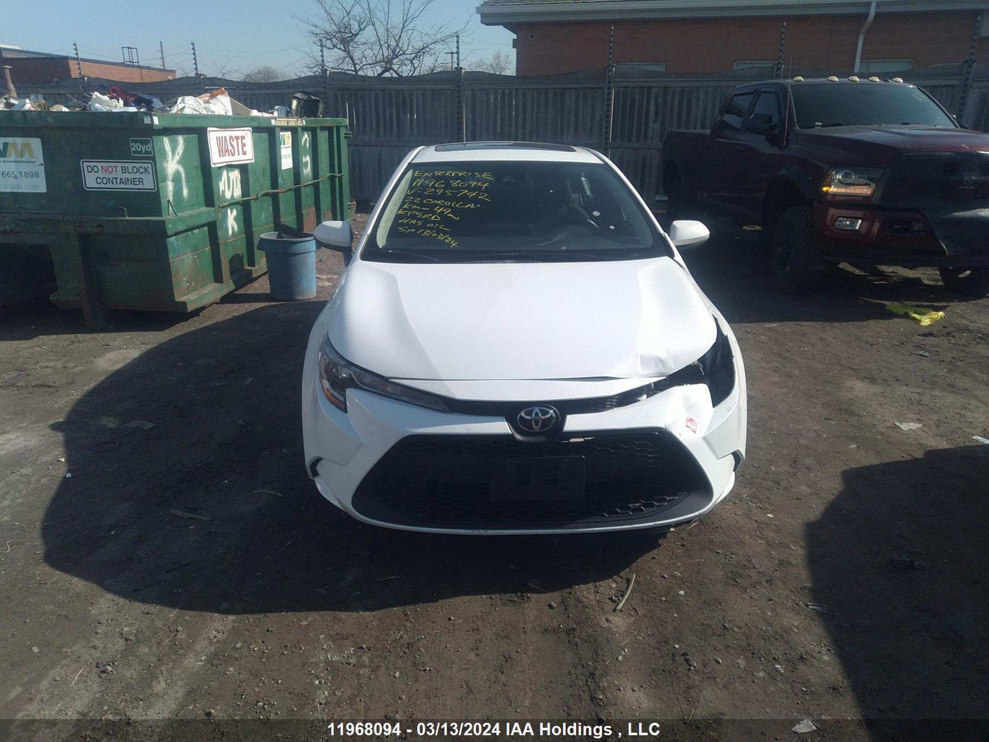 Photo 12 VIN: 5YFBPMBE1NP295742 - TOYOTA COROLLA 