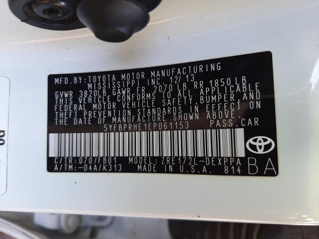 Photo 9 VIN: 5YFBPRHE1EP061153 - TOYOTA COROLLA EC 