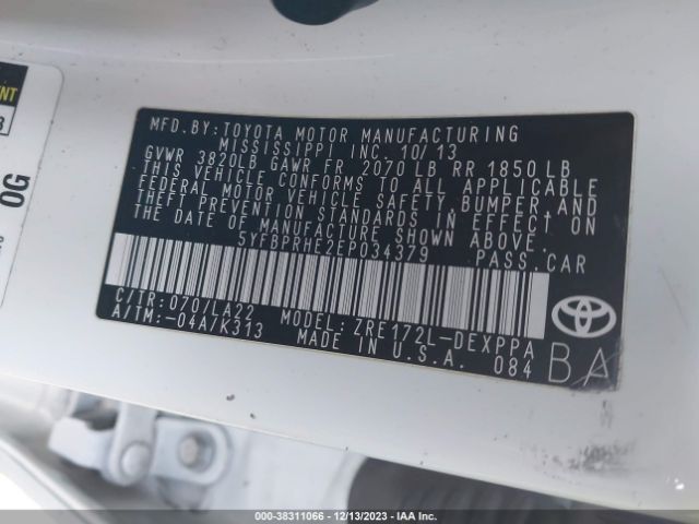 Photo 8 VIN: 5YFBPRHE2EP034379 - TOYOTA COROLLA 