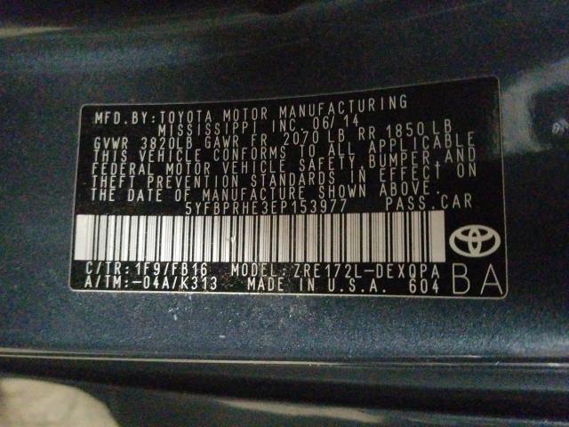 Photo 9 VIN: 5YFBPRHE3EP153977 - TOYOTA COROLLA EC 