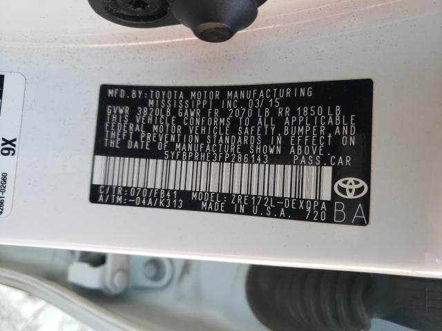 Photo 9 VIN: 5YFBPRHE3FP286143 - TOYOTA COROLLA EC 