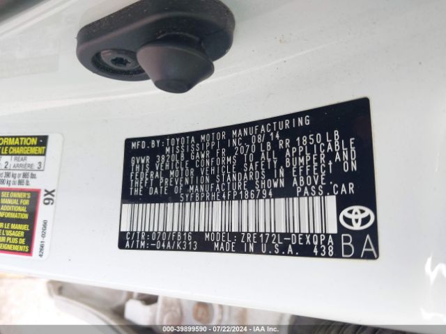 Photo 8 VIN: 5YFBPRHE4FP186794 - TOYOTA COROLLA 