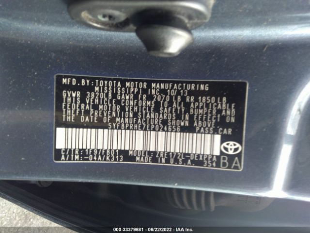 Photo 8 VIN: 5YFBPRHE7EP024656 - TOYOTA COROLLA 