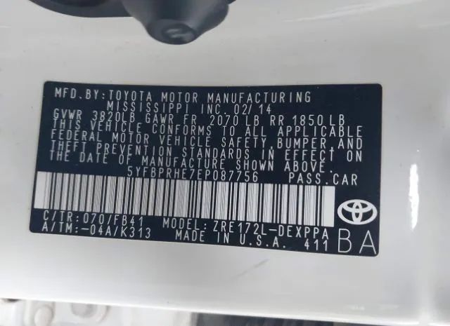 Photo 8 VIN: 5YFBPRHE7EP087756 - TOYOTA COROLLA 