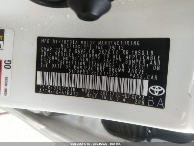 Photo 8 VIN: 5YFBPRHE8EP017568 - TOYOTA COROLLA 