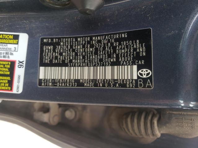 Photo 9 VIN: 5YFBPRHEXGP537192 - TOYOTA COROLLA EC 