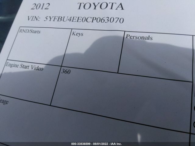 Photo 8 VIN: 5YFBU4EE0CP063070 - TOYOTA COROLLA 