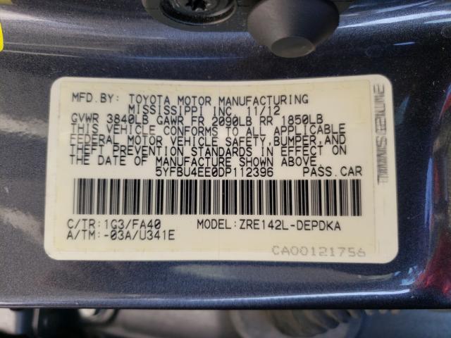 Photo 9 VIN: 5YFBU4EE0DP112396 - TOYOTA COROLLA BA 