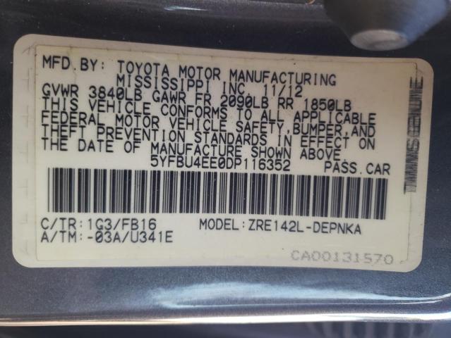 Photo 11 VIN: 5YFBU4EE0DP116352 - TOYOTA COROLLA BA 