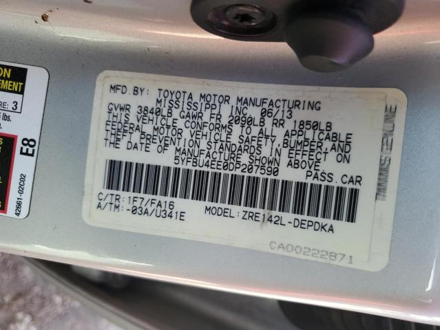 Photo 11 VIN: 5YFBU4EE0DP207590 - TOYOTA COROLLA BA 