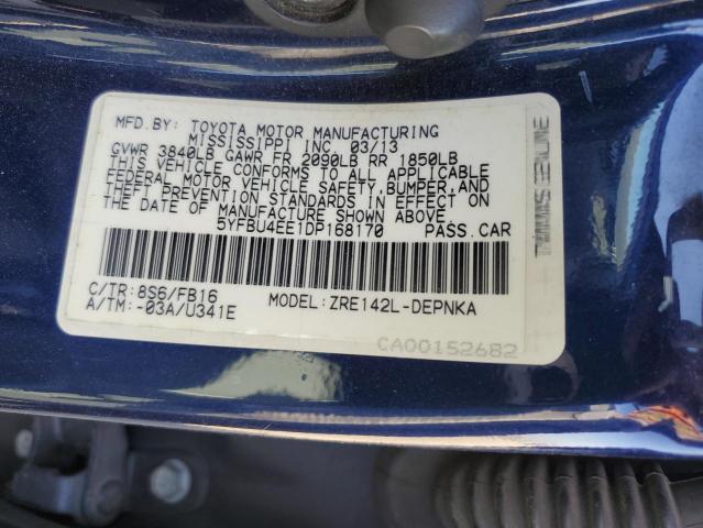 Photo 12 VIN: 5YFBU4EE1DP168170 - TOYOTA COROLLA BA 