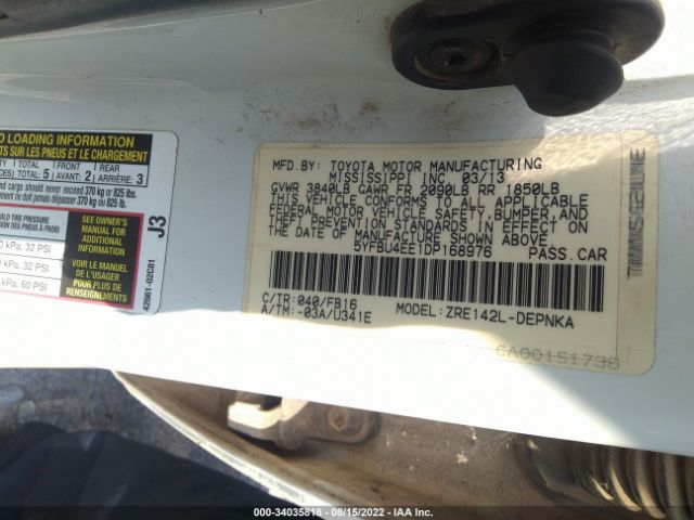 Photo 8 VIN: 5YFBU4EE1DP168976 - TOYOTA COROLLA 