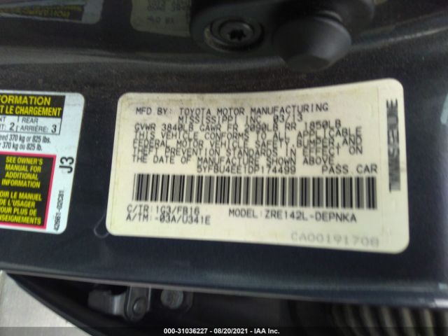 Photo 8 VIN: 5YFBU4EE1DP174499 - TOYOTA COROLLA 