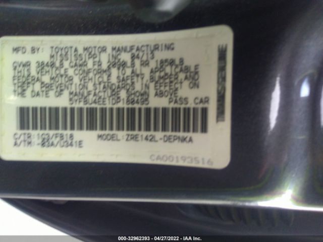 Photo 8 VIN: 5YFBU4EE1DP180495 - TOYOTA COROLLA 