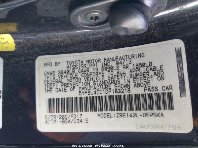 Photo 8 VIN: 5YFBU4EE1DP183218 - TOYOTA COROLLA 