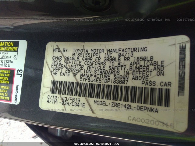 Photo 8 VIN: 5YFBU4EE1DP183607 - TOYOTA COROLLA 