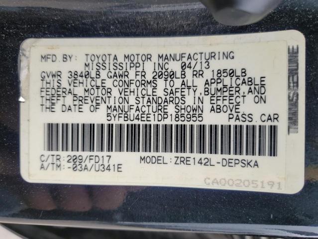 Photo 11 VIN: 5YFBU4EE1DP185955 - TOYOTA COROLLA BA 