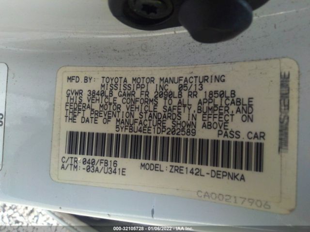 Photo 8 VIN: 5YFBU4EE1DP202589 - TOYOTA COROLLA 