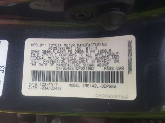 Photo 9 VIN: 5YFBU4EE1DP221062 - TOYOTA COROLLA BA 