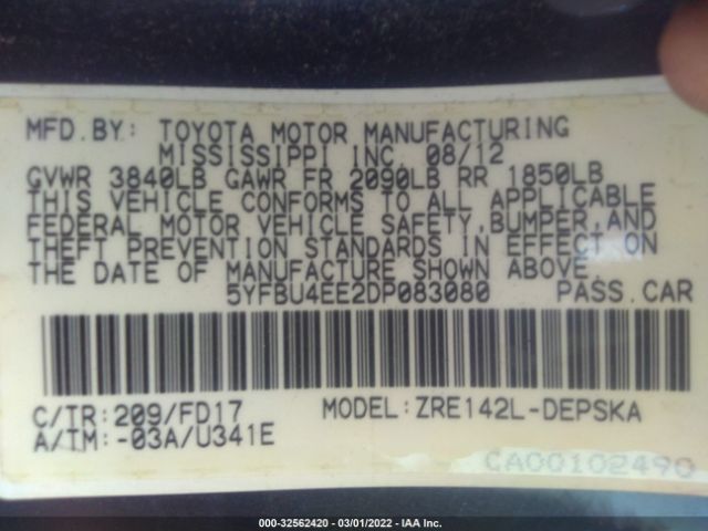 Photo 8 VIN: 5YFBU4EE2DP083080 - TOYOTA COROLLA 