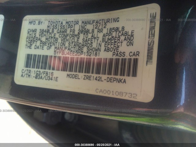 Photo 8 VIN: 5YFBU4EE2DP132181 - TOYOTA COROLLA 