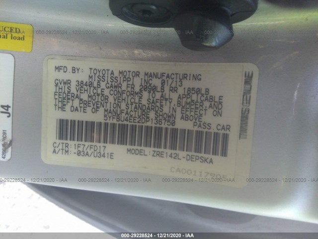 Photo 8 VIN: 5YFBU4EE2DP136750 - TOYOTA COROLLA 