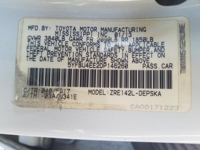 Photo 9 VIN: 5YFBU4EE2DP146260 - TOYOTA COROLLA BA 