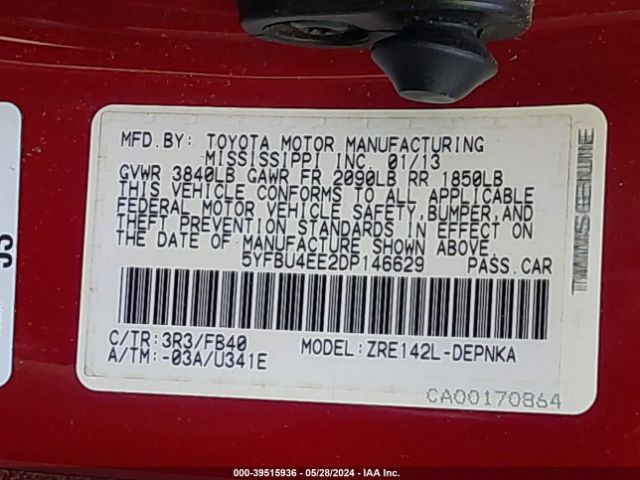 Photo 8 VIN: 5YFBU4EE2DP146629 - TOYOTA COROLLA 