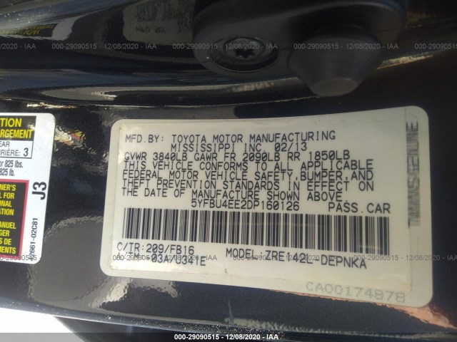 Photo 8 VIN: 5YFBU4EE2DP160126 - TOYOTA COROLLA 