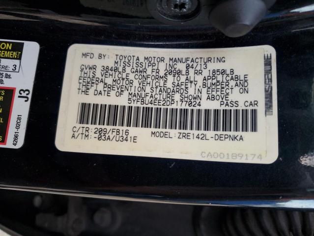 Photo 12 VIN: 5YFBU4EE2DP177024 - TOYOTA COROLLA BA 