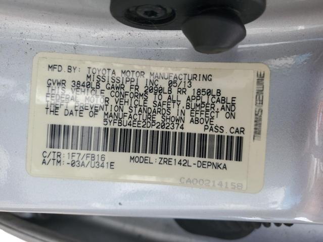 Photo 11 VIN: 5YFBU4EE2DP202374 - TOYOTA COROLLA BA 