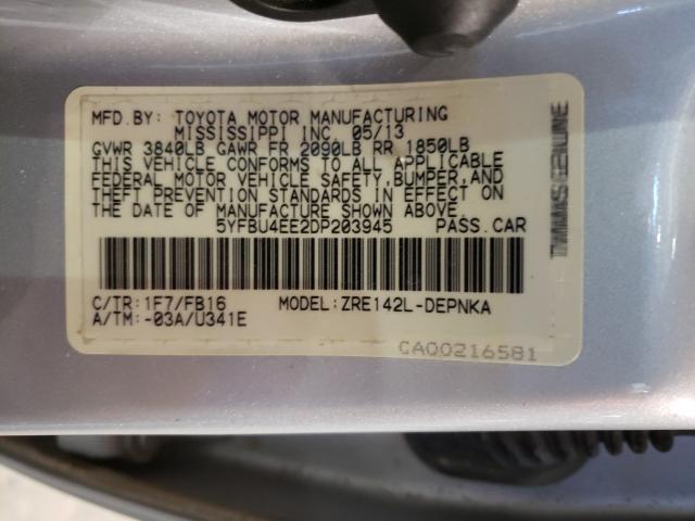 Photo 9 VIN: 5YFBU4EE2DP203945 - TOYOTA COROLLA BA 