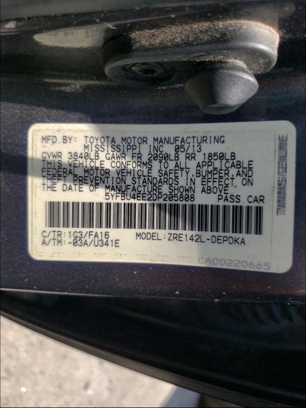 Photo 9 VIN: 5YFBU4EE2DP205808 - TOYOTA COROLLA BA 