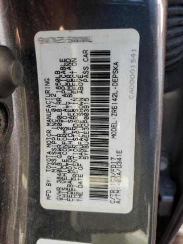 Photo 11 VIN: 5YFBU4EE3CP003915 - TOYOTA COROLLA 