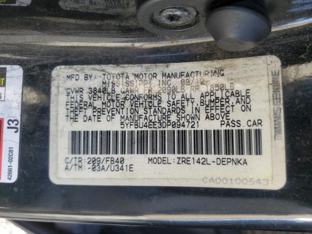 Photo 12 VIN: 5YFBU4EE3DP094721 - TOYOTA COROLLA 