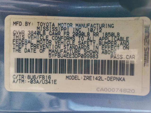 Photo 11 VIN: 5YFBU4EE3DP099983 - TOYOTA COROLLA 