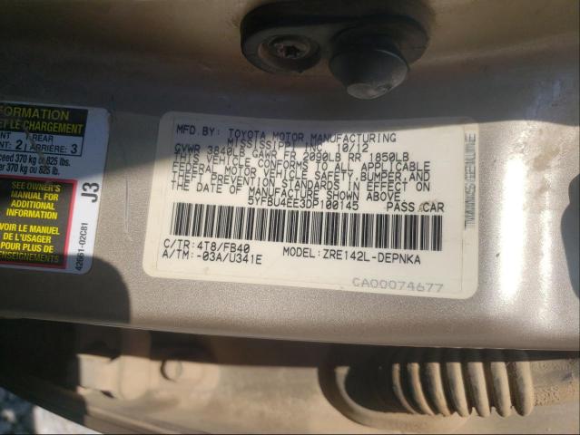 Photo 9 VIN: 5YFBU4EE3DP100145 - TOYOTA COROLLA BA 