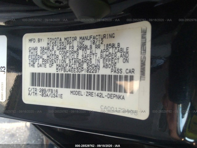 Photo 8 VIN: 5YFBU4EE3DP102297 - TOYOTA COROLLA 