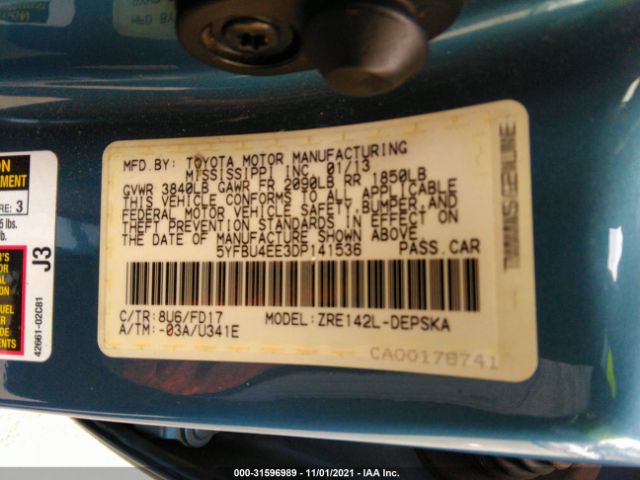 Photo 8 VIN: 5YFBU4EE3DP141536 - TOYOTA COROLLA 