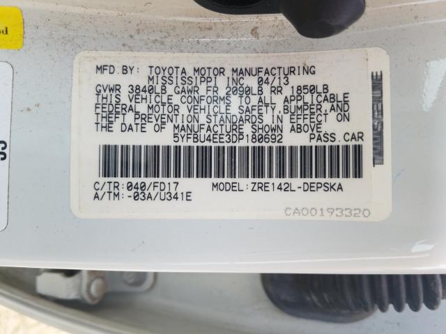 Photo 9 VIN: 5YFBU4EE3DP180692 - TOYOTA COROLLA BA 