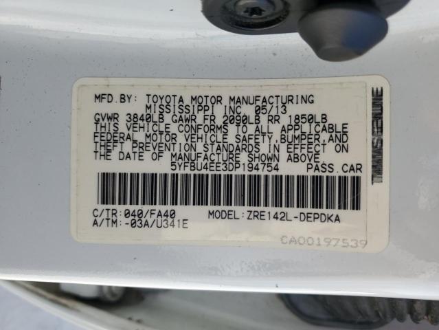 Photo 11 VIN: 5YFBU4EE3DP194754 - TOYOTA COROLLA BA 